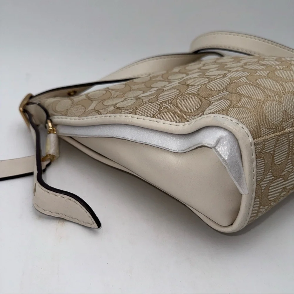 Coach Signature Dufflette Light Khaki Chalk 25697 Crossbody Shoulder Bag